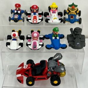 McDonald’s Mario Kart Lot Bowser Toad Toadette Prach Happy Meal Gray Pullback